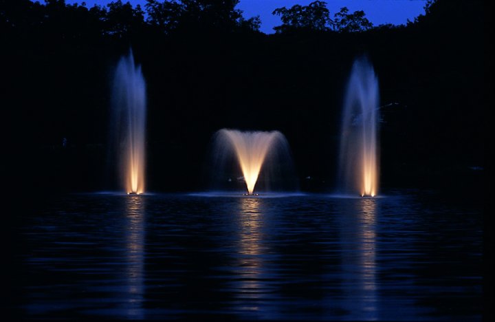Pond Fountains with Lights